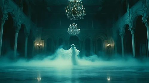 Foggy Hall with Ghostly Apparition