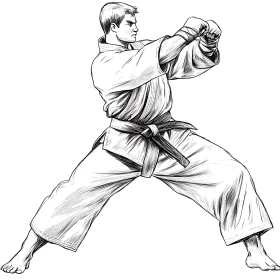 Monochrome Karate Practitioner