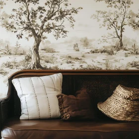 Cozy Home Decor with Scenic Wallpaper