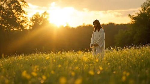 Sunlit Meadow Contemplation