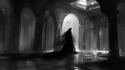 Gothic Hall Ghostly Figure