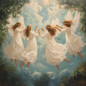 Floating Angels Above the Clouds