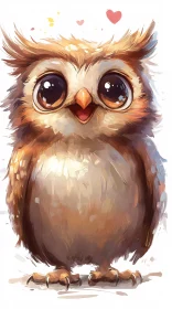 Whimsical Cute Owl Art