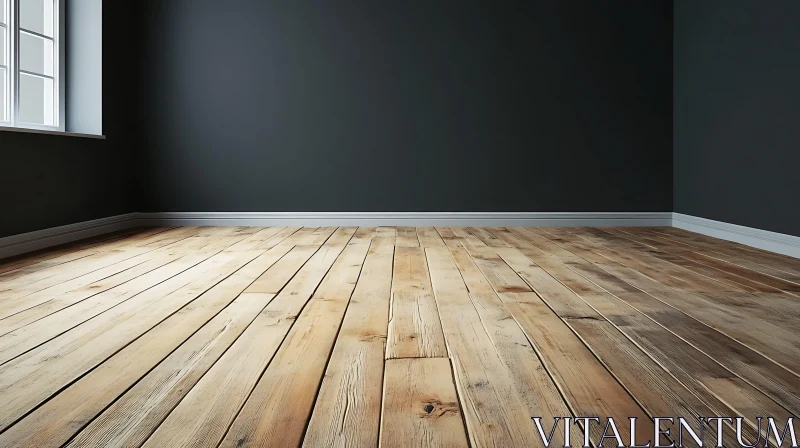 Empty Room With Wooden Floor AI Image