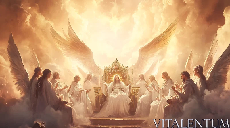 AI ART Ethereal Gathering of Angels on Thrones