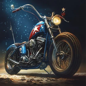 Vintage Motorcycle with Star Design