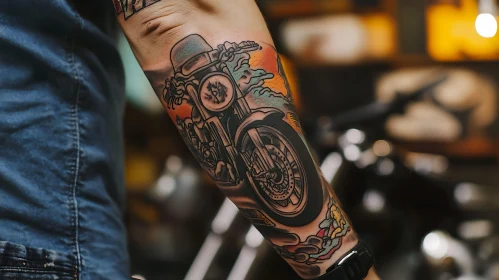 Detailed Biker Tattoo Illustration