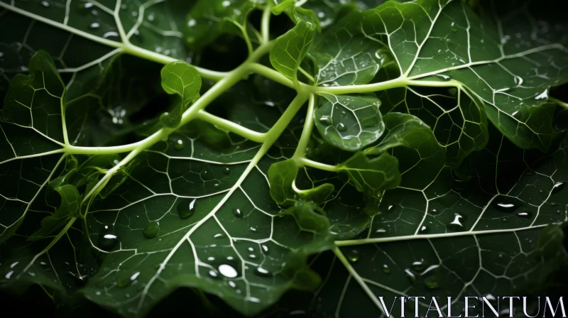 Captivating Green Leaf in Moody Tonalism Photography AI Image