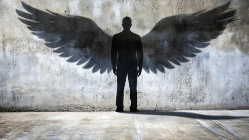 Winged Silhouette Shadow Art