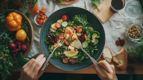 Appetizing Fresh Salad with Ingredients