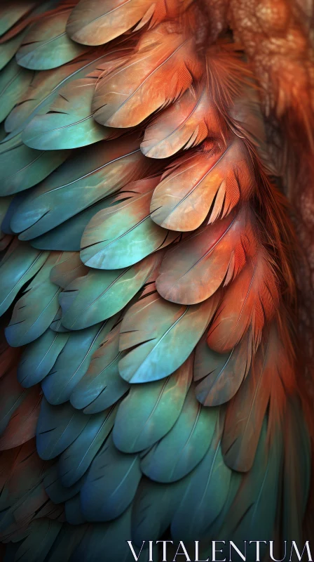 AI ART Detailed Close-Up of a Colorful Animal Wing