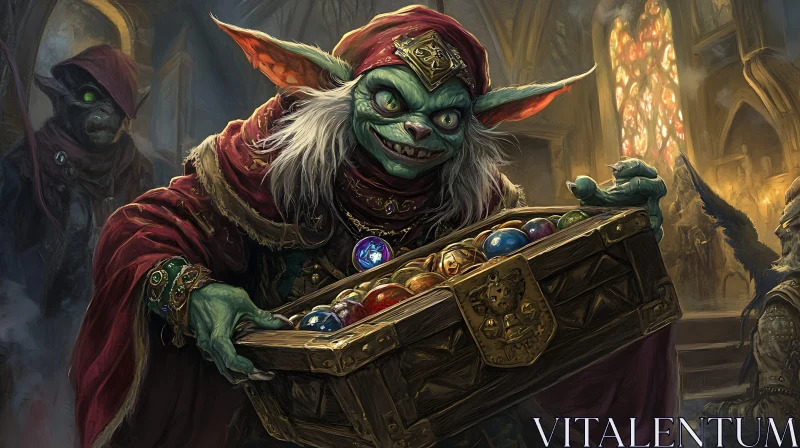 AI ART Goblin with Treasure Chest