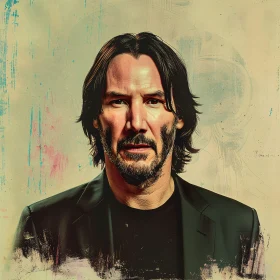 Abstract Keanu Reeves Portrait