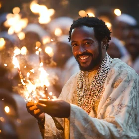 Radiant Smile with Festive Sparklers