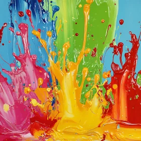 Abstract Colourful Paint Explosion