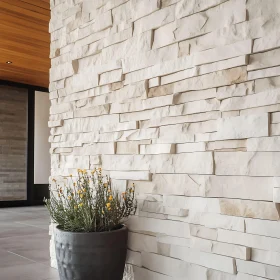 Modern Interior with Stone Wall Decor