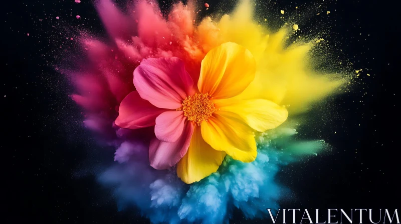 Colorful Flower Burst Photo AI Image