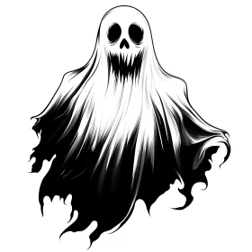 Monochrome Specter: A Haunting Ghost Portrait