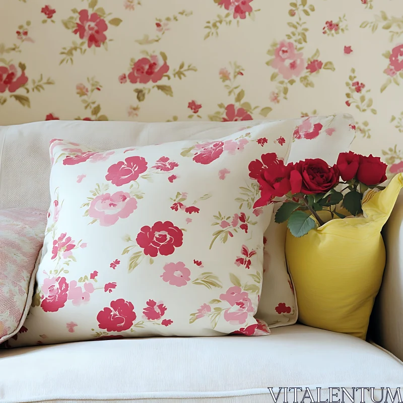 Vintage Floral Home Decor AI Image