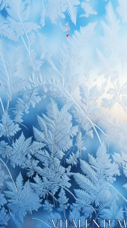 Frosty Wilderness Window - A Poetic Depiction of Nature's Intricate Patterns AI Image