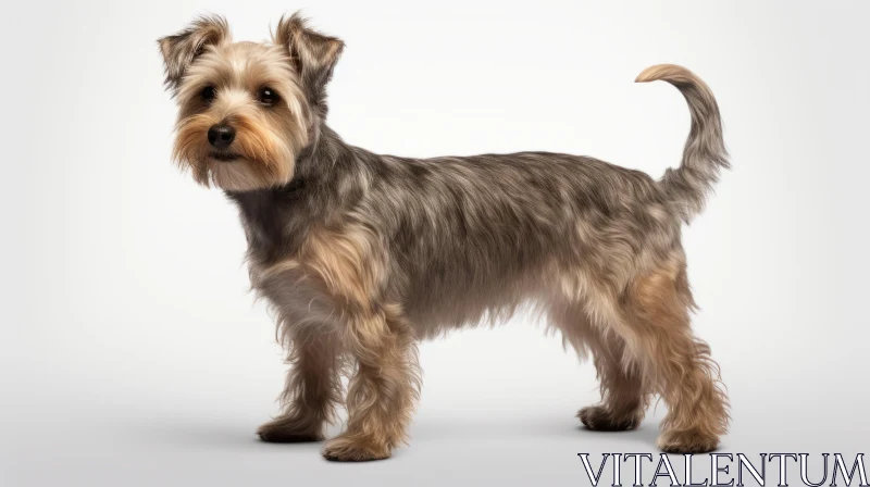 Yorkshire Terrier on Grey - A Study in Petcore Aesthetics AI Image