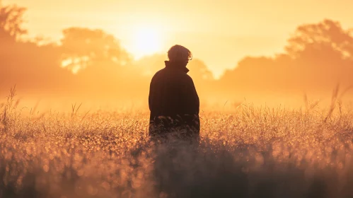 Golden Sunrise Field Silhouette