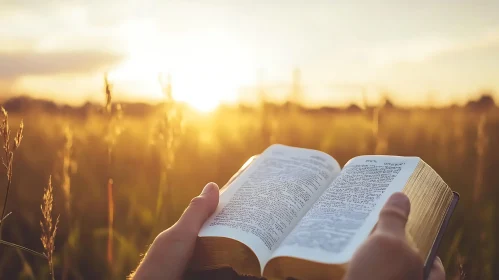 Sunset Reading in the Meadow