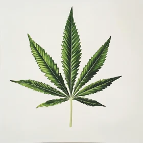 Green Cannabis Leaf Illustration