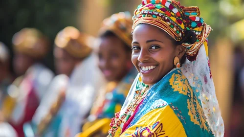 Smiling Woman Portrait in Cultural Attire