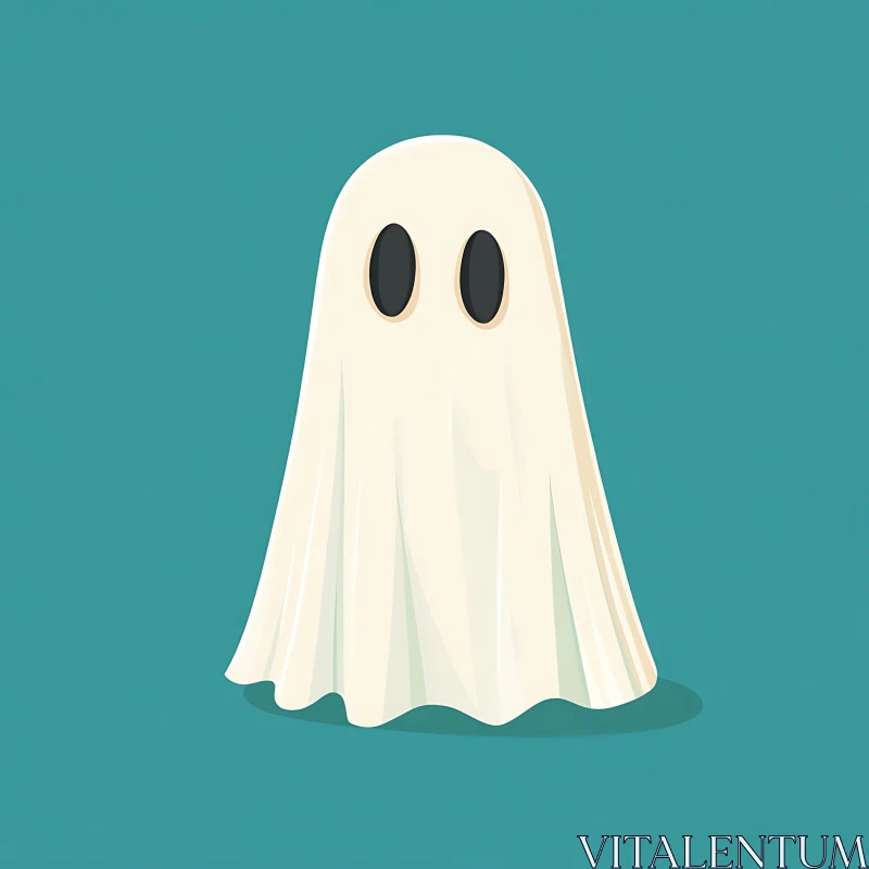 AI ART Playful Ghost Graphic for Seasonal Designs