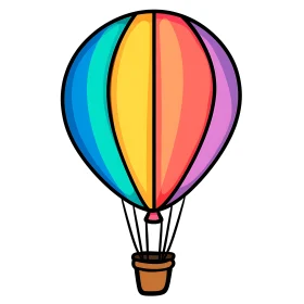 Colorful Cartoon Hot Air Balloon Illustration