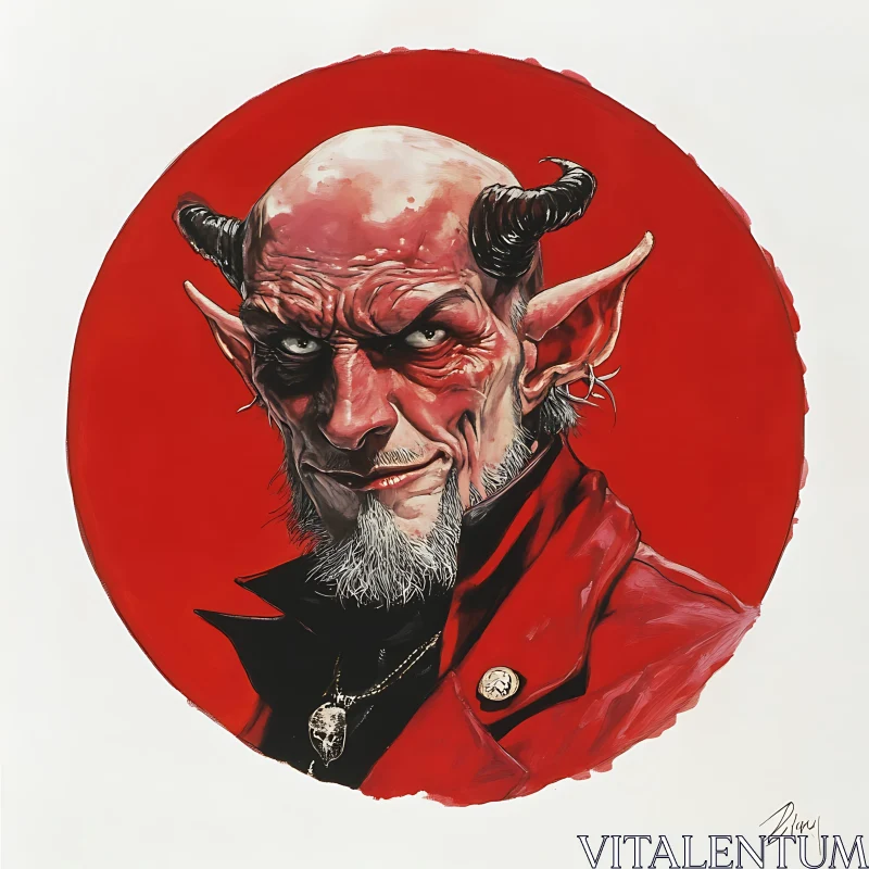 AI ART Red Devil Character Portrait