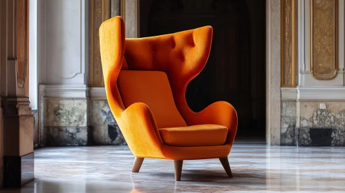 Wingback Chair in Marble Interior