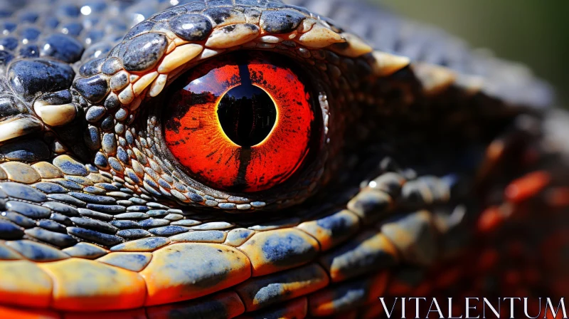 Colorful Close-Up of a Photorealistic Lizard Eye AI Image