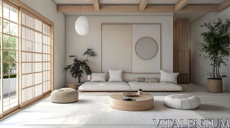 Minimalist Interior with Natural Light AI Image