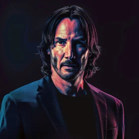 Keanu Reeves Under Neon