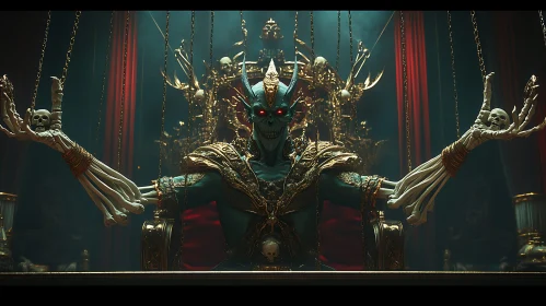 Regal Demon on Golden Skull Throne