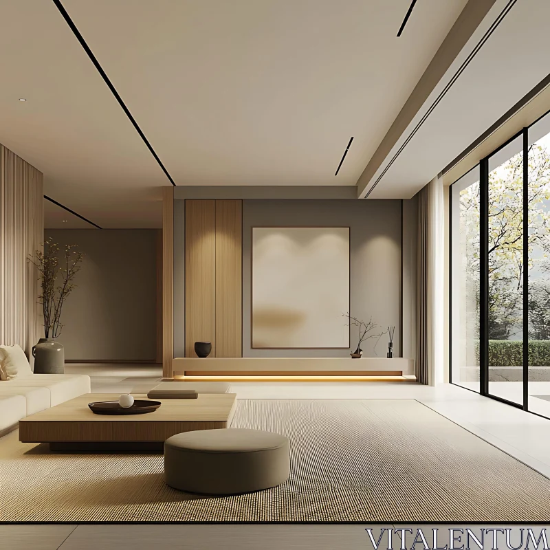 AI ART Modern Neutral Tone Interior Space