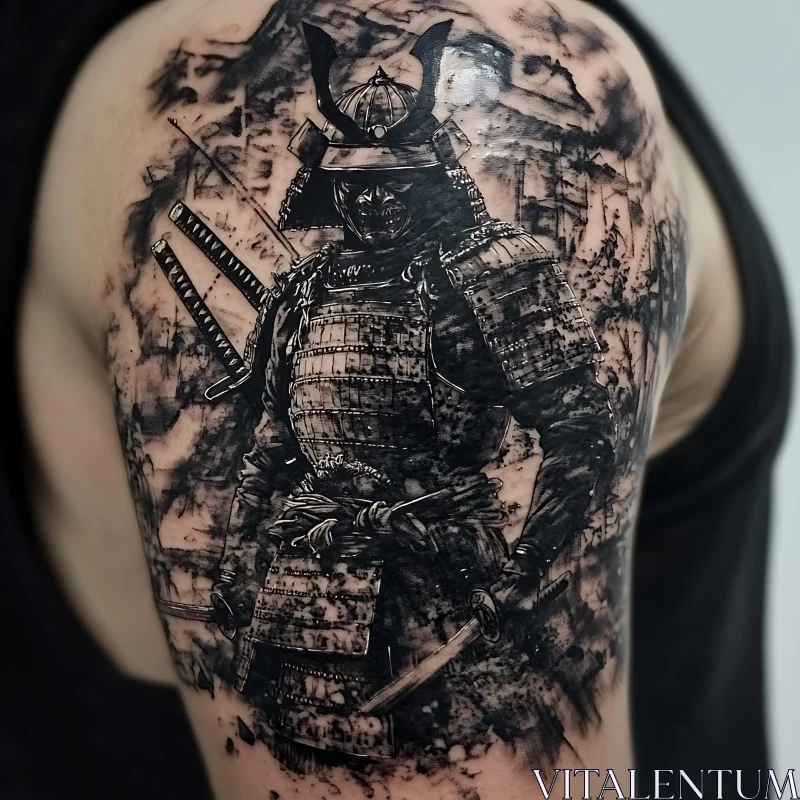 Intricate Samurai Tattoo AI Image