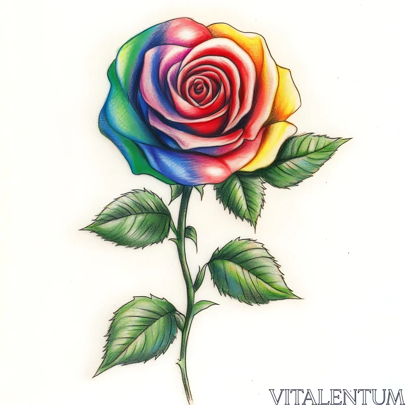 Multicolored Rose Artwork AI Image