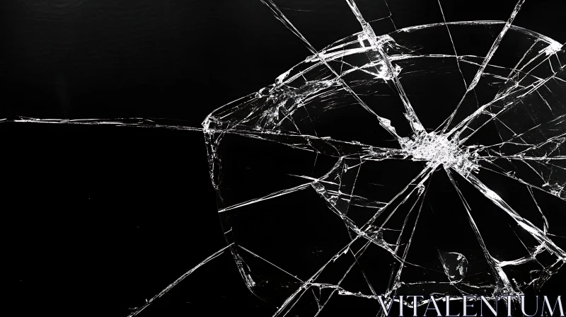 Cracked Glass Abstract Composition AI Image