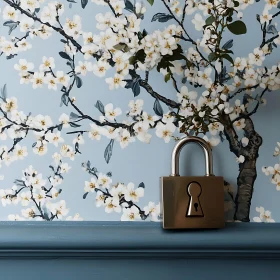 Lock and Blossoms Still Life