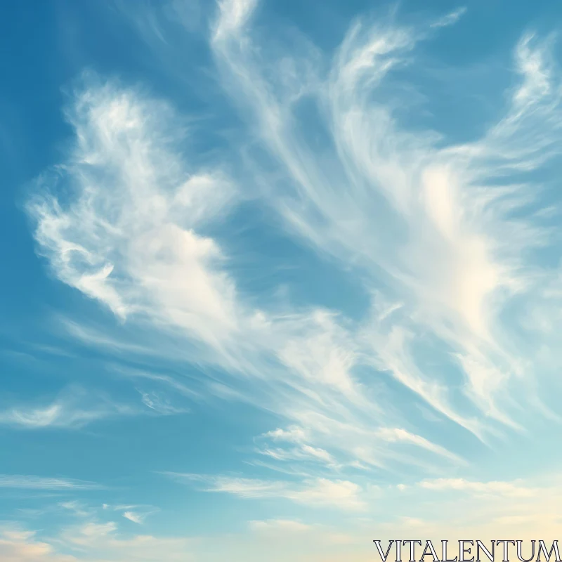 AI ART Wispy Clouds in Azure Sky