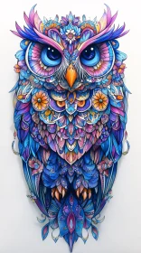 Colorful Owl Feather Art