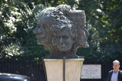 Bronze Sculpture of Human Faces