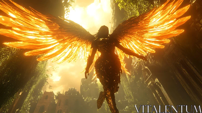 AI ART Ethereal Angel with Radiant Wings