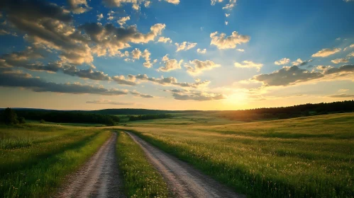 Golden Field at Sunset