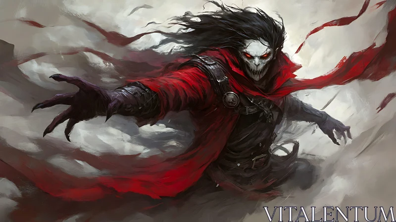 AI ART Crimson Specter: A Vampire's Haunting Visage