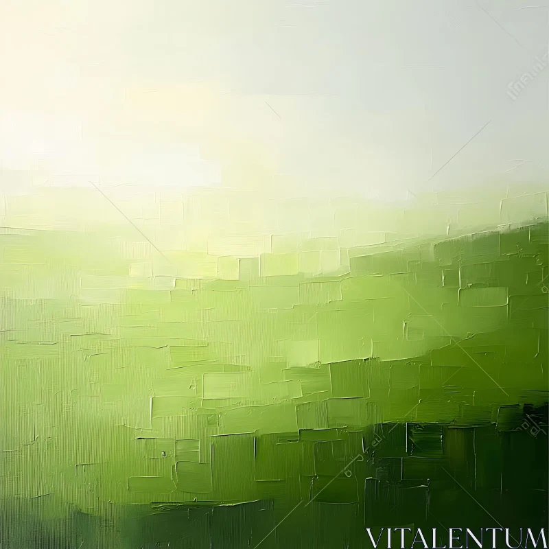 AI ART Gentle Green Abstract Art