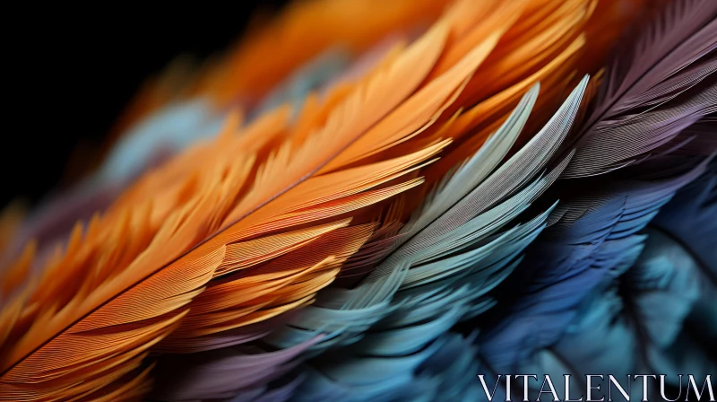 Luminescent Feathers: A Study in Color and Texture AI Image